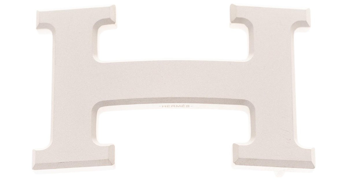 Fibbia della cintura di Hermès 5382 in argento opaco