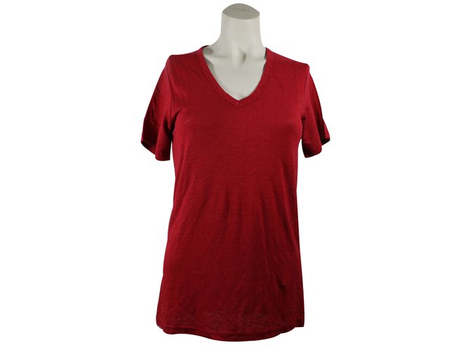 Isabel Marant Etoile T-shirt di lino Rosso
