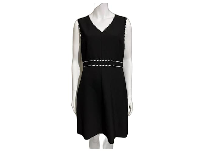 Diane Von Furstenberg Abito Leelou in crepe con rifinitura intrecciata Nero Bianco