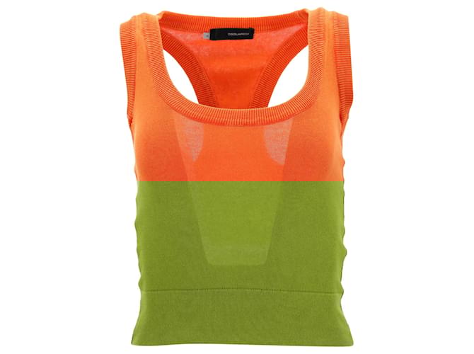 Top corto Dsquared2 in cotone arancione