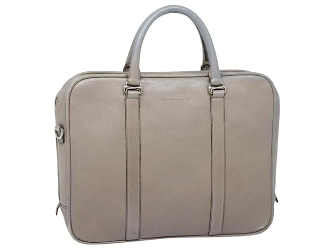 BALLY Borsa a mano in pelle grigia argento Auth bs18244 Marrone