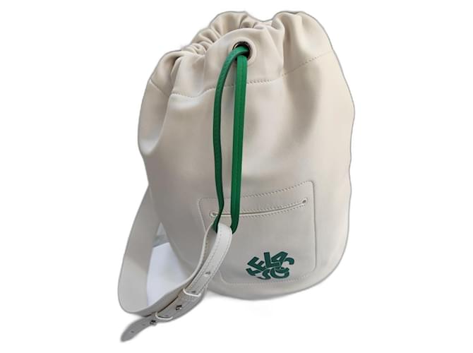 Borsa a secchiello Lacoste Blanc Emeraude Verde Crema