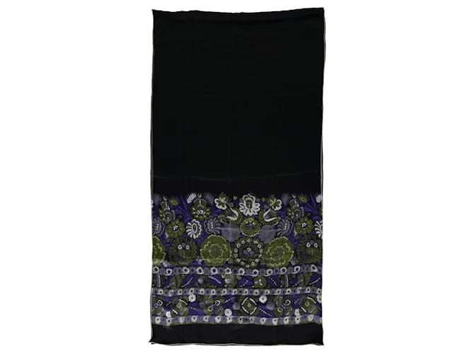 Sciarpa con stampa floreale nera e multicolore Roberto Cavalli - anni 10