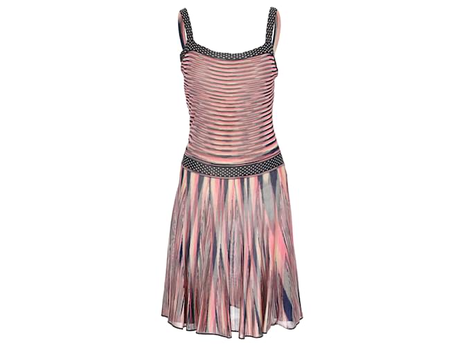 Abito in maglia senza maniche con motivo Missoni - anni '10 Multicolore