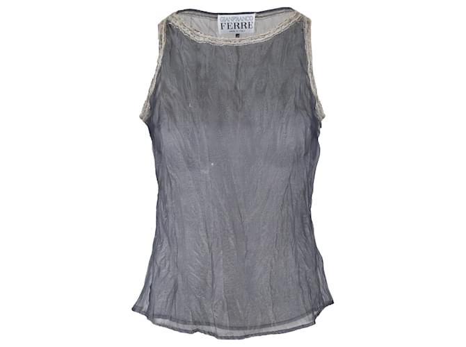 Top trasparente Gianfranco Ferré - anni '90 Grigio