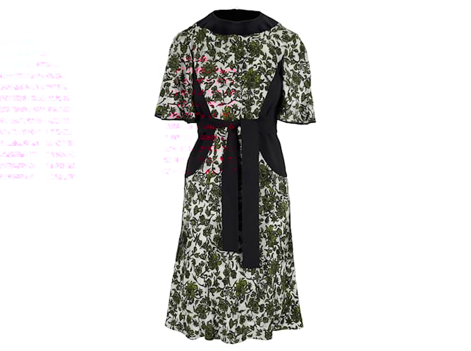 Abito stampato floreale rosso e nero Louis Vuitton - anni 10 Multicolore