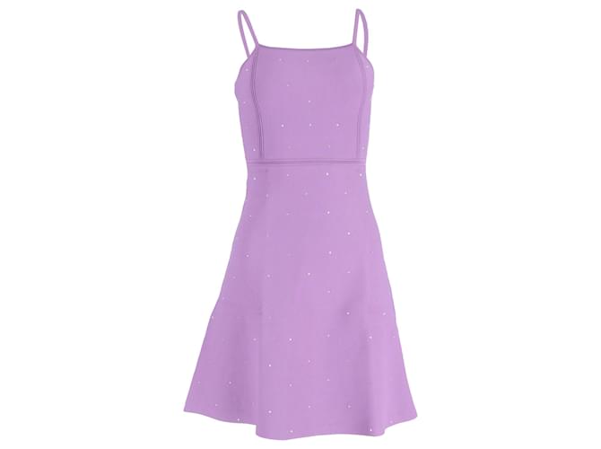 Abito lavorato a maglia mini Elize in viscosa viola con decorazioni in cristallo Sandro Paris Porpora