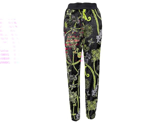 Pantaloni in velluto barocco floreale Versace - anni '10 Multicolore
