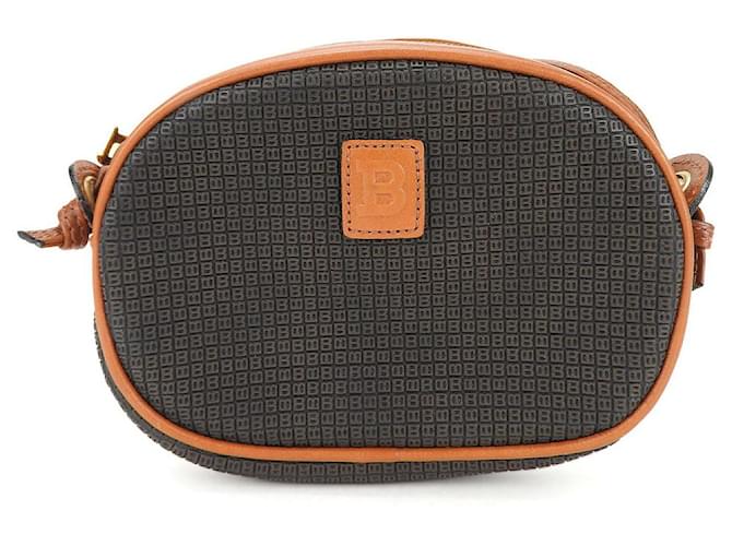 Borsa a spalla in pelle Bally nera e marrone Nero