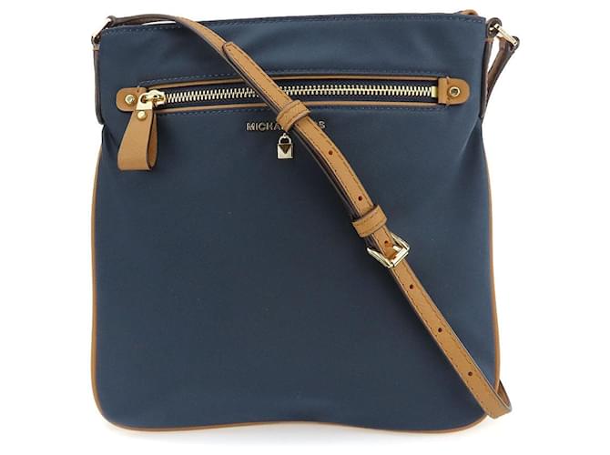 Borsa a spalla in nylon e pelle Michael Kors 32F7GO2C3C Blu