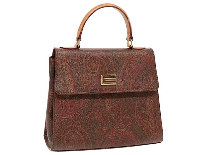 Borsa a mano in pelle marrone ETRO Paisley Auth am6904
