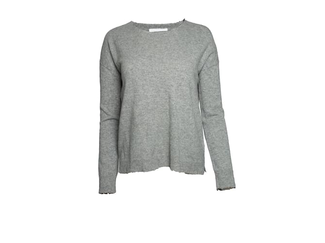 Zadig & Voltaire, maglione in cashmere grigio lavorato a maglia