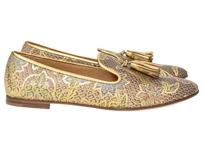 Pantofole Giuseppe Zanotti in pelle stampata multicolore