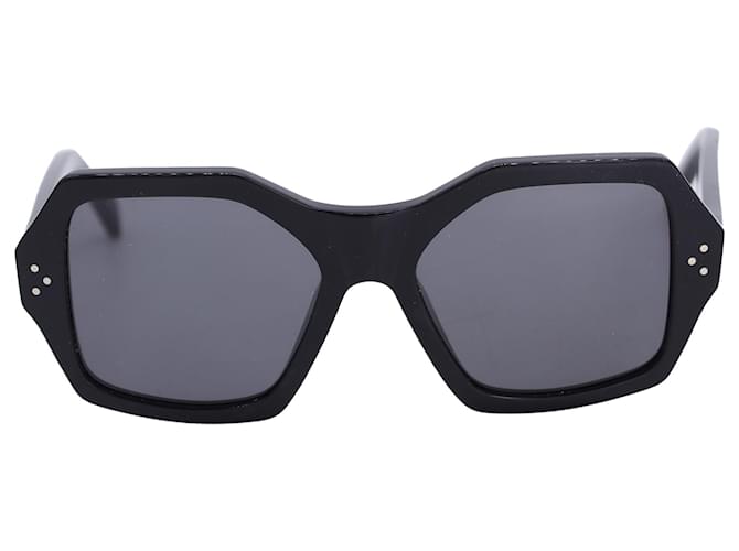 Céline Occhiali da sole esagonali Celine 55mm in acetato nero