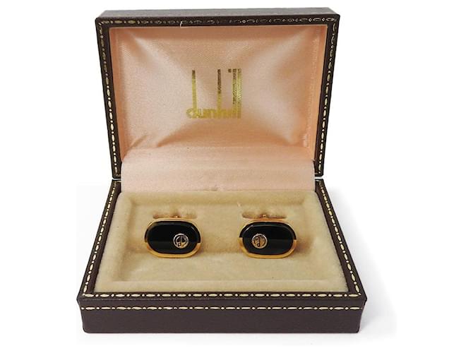 Autre Marque Manichetti in metallo Dunhill con placcatura oro e nera D'oro