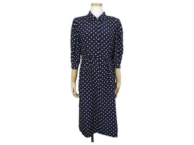 Autre Marque Abito in Cupra di seta Emanuel Ungaro blu navy