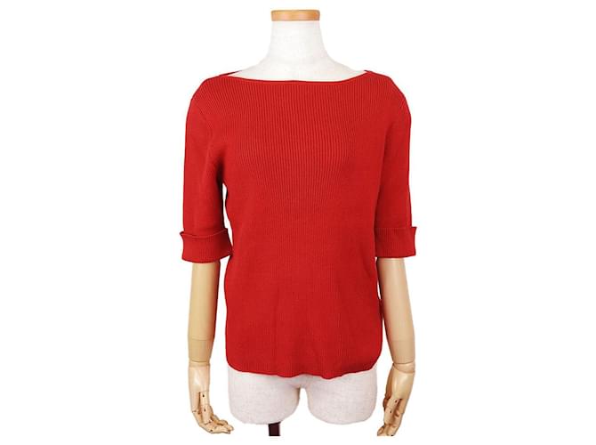 Autre Marque Top in maglia di cotone rosso Ralph Lauren M