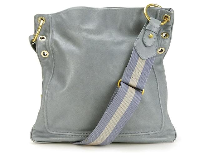 Borsa a spalla in pelle Bally azzurro chiaro Blu