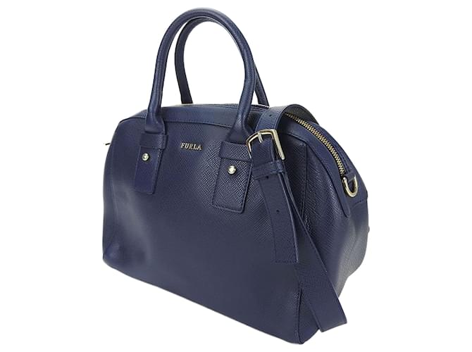 Borsa a mano in pelle Furla 2way Blu