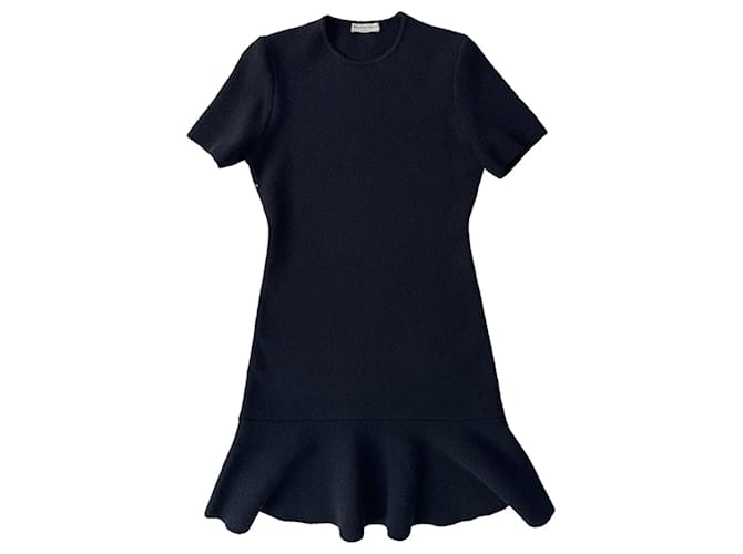 Abito in misto seta con volant Balenciaga Nero