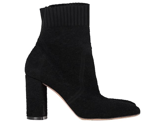 Stivaletti Gianvito Rossi Isa 85 Stretch Boucle in poliamide nera Nero