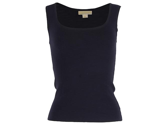 Top a scollo quadrato Michael Kors in lana blu navy