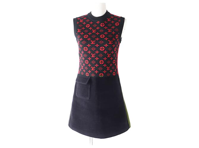 Abito mini senza maniche in lana Monogram Louis Vuitton XS