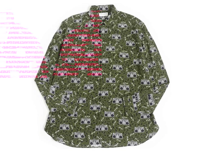 Yves Saint Laurent Camicia in seta a maniche lunghe Saint Laurent rossa Rosso