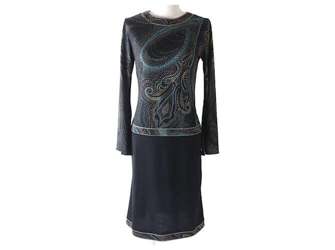 Autre Marque Abito a maniche lunghe in misto seta Leonard Fashion nero M