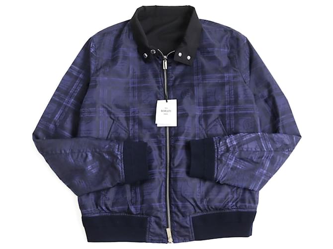 Blouson reversibile in lana e nylon con logo Berluti