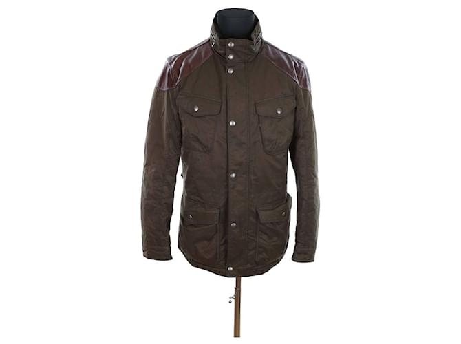 Hackett London Cappotto di pelle Cachi