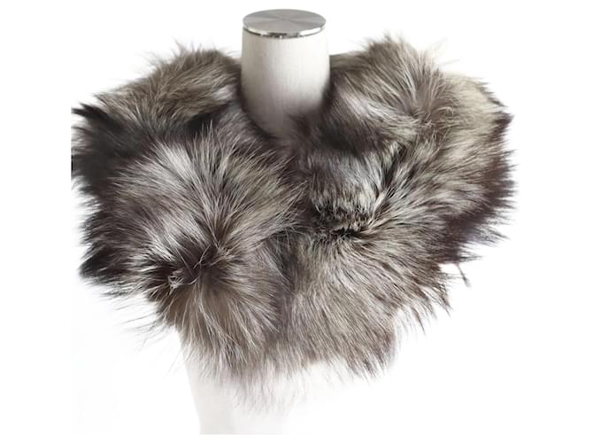 Autre Marque Stola in pelliccia genuina Saga Fox crema e marrone