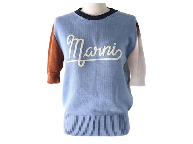 Autre Marque Top in maglia ricamato con logo MARNI, multicolore, taglia 42
