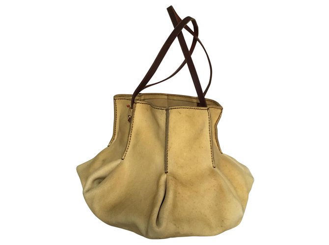 Autre Marque Tote Bag Bucket Henry Cuir Giallo
