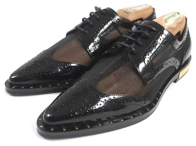 Scarpe brogue trasparenti con punta a wingtip Dolce & Gabbana Nero