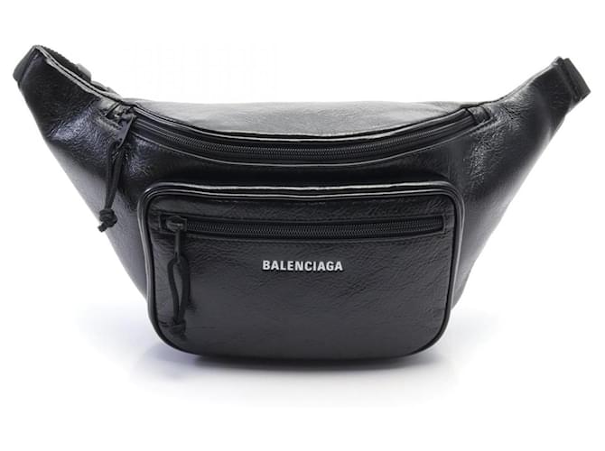 Borsa a vita in pelle Balenciaga Nero