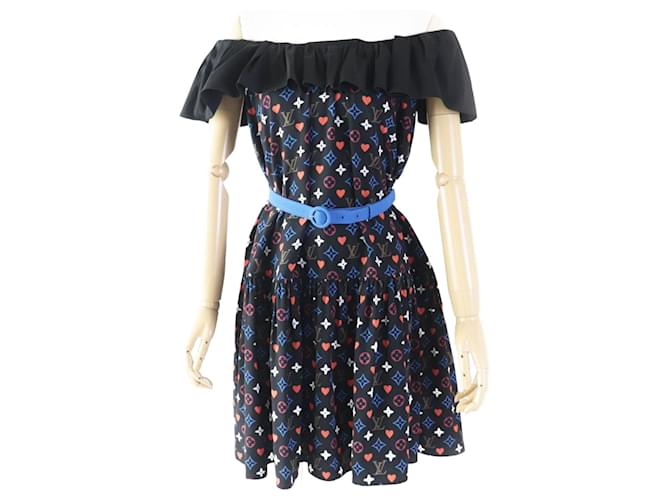 Abito Babydoll con scollo a girocollo e volant Louis Vuitton 36