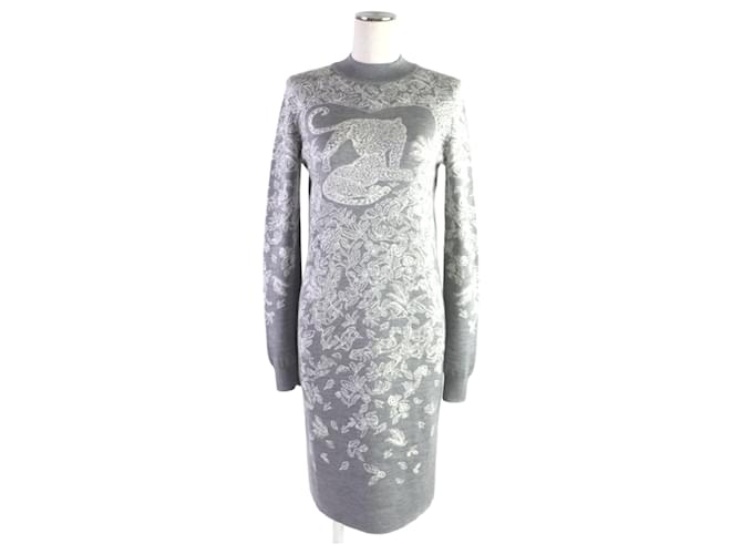 Abito in maglia di cashmere e seta Jungle Love di Hermès Marrone