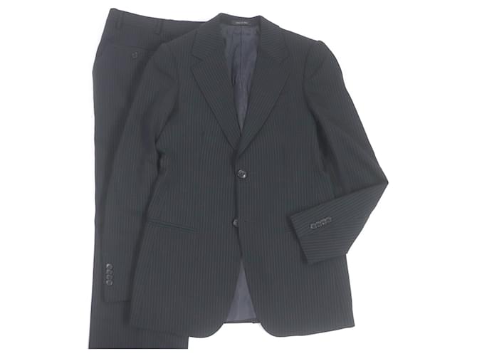 Completo in lana e nylon Emporio Armani a righe nere Nero