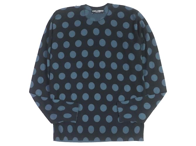Maglione in cashmere e seta con collo rotondo Dolce & Gabbana Blu navy