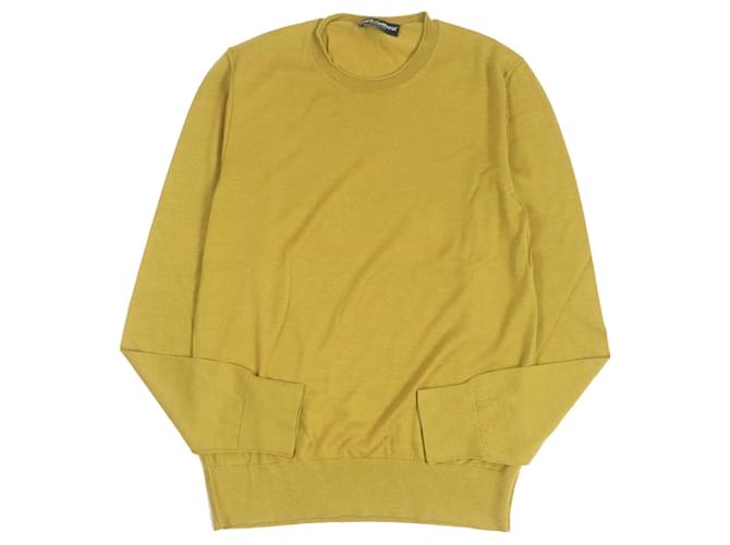 Maglione in cashmere e seta lavorato a maglia Dolce & Gabbana Senape