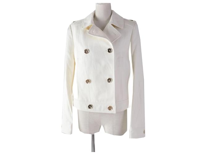 Giacca di denim bianca M Donne COACH Bianco