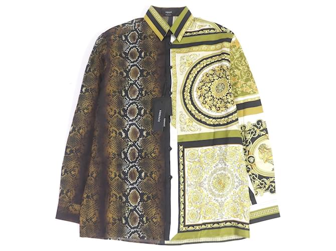 Camicia in seta barocca Medusa Python di Versace Multicolore