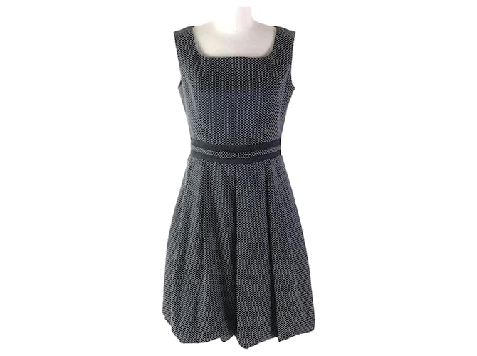 Autre Marque Abito senza maniche in misto seta con motivo a pois