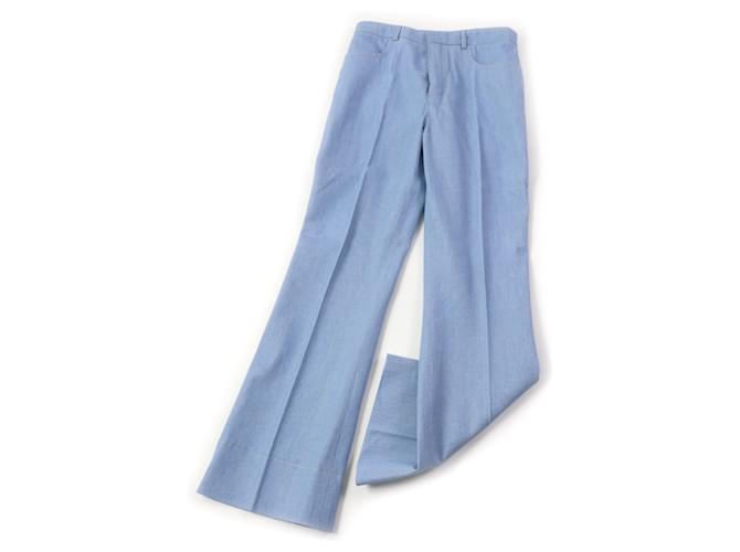 Yves Saint Laurent Pantaloni in denim di cotone Saint Laurent azzurri Blu chiaro
