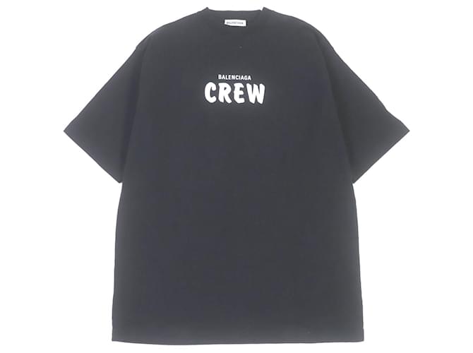 T-shirt in cotone con stampa logo Balenciaga nera XS Nero