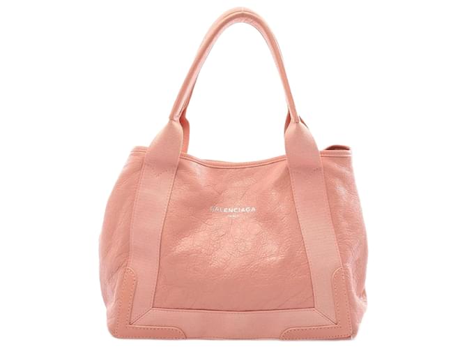 Borsa tote in pelle navy di Balenciaga Rosa