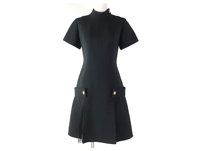 Abito Martingale Preppy in Lana e Seta Louis Vuitton Nero