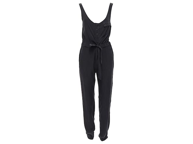 RAG & BONE tuta in seta carbone con cintura Grigio