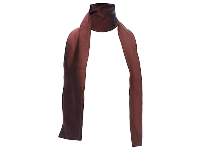 Sciarpa rettangolare in seta con bordi sfrangiati Lanvin Rosso